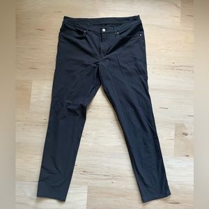 Mens Lululemon ABC Slim-Fit Pants 32" Warpstreme (32 x 32) - Obsidian